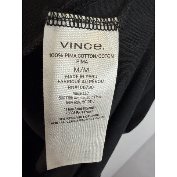 Vince Square Neck Midi Dress Black Pima Cotton Jersey Wardrobe Essentials Sz M - Picture 10 of 13